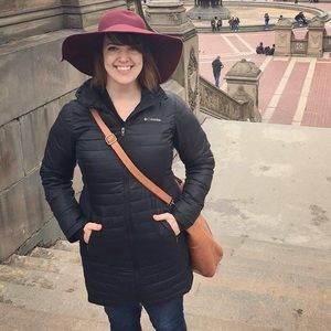 Mid thigh black Columbia coat